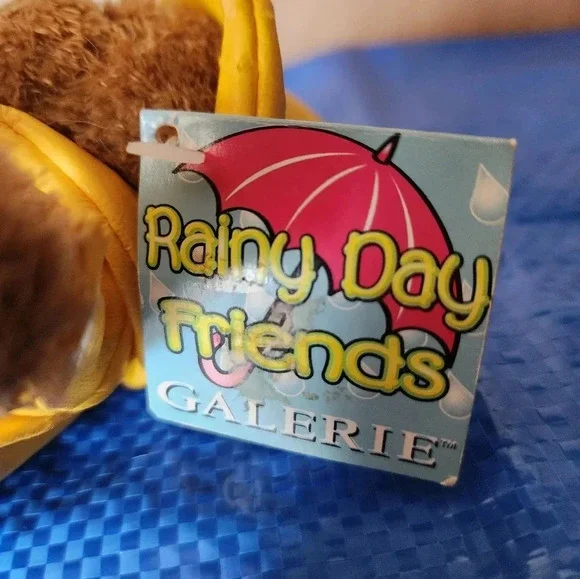 Vtg 2002 Paddington Bear Rainy Day Friends 5" Yellow Raincoat Bunny Buttons - Picture 7 of 7